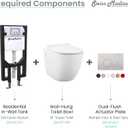 Swiss Madison SM-WC424 Concealed In-Wall Toilet Tank Carrier System Wall-Hung Dual Flush, 23" L, For 2 X 4 Residential Studs