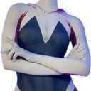 JSKAHAO Halloween & Cosplay Costume, 3D Printed Spandex Bodysuit, Removable Mask & Zipper Design, Gift for Cosplay Lovers (White, Adult-S)