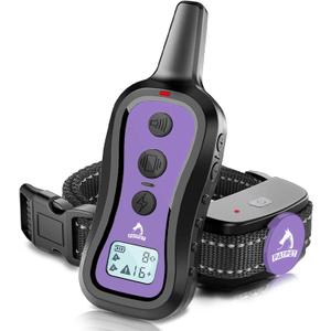 PATPET Dog Training Collar Dog Shock Collar with Remote - 3 Training Modes, Beep, Vibration and Shock, Up to 1000 ft Remote Range, Rainproof for Small Medium Large Dogs (Purple)