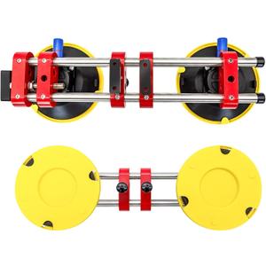 HIGHTOP 2PCS 6 inch Seamless Seam Setter With Vacuum Suction Cups For Seam Joining Leveling,Solid Countertop Installation Tool for Quartz slabs ，Granite, Stone, Marble,Tile Gap Regulator Red
