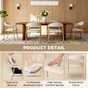 DUMOS Dining Chairs Set of 2, Linen Fabric Accent Chair with Curved Back