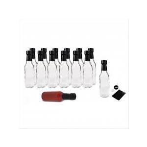 Premium Woozy Glass Bottle Set 5 oz, Black 30 sets