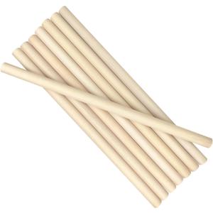 Wooden Dowel Rods 9/8 x 24 Inch Round Unfinished Hardwood Craft Sticks for DIY Lollipops Cake Support, 12 Pieces