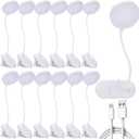 Retisee 12 Pcs Clip on Lamp Bulk LED Reading Light Book Lamp Clamp for Bed with 3 Brightness Level Night Light Clip on for Desk, Bed Headboard, USB Plug-in Style