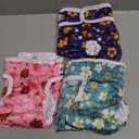 Pet Soft Washable Female Diapers (3 Pack) Female Dog Diapers, Comfort Reusable Doggy Diaper for Girl Dog in Period Heat (Cute Flower, M) (Medium:14''-19'')