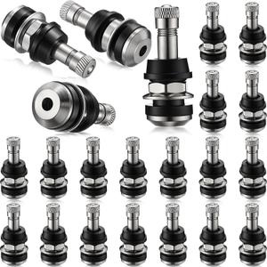 Tallew 20 Pcs Tr416 Metal Valve Stems Tire Valve Stems Outer Mount Fits 0.453 & 0.625 Rim Holes 1 1/2 Long High Pressure Valve Stems