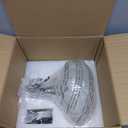 Farmhouse Vintage Glass Pendant Light with Handblown Hammered Shade - Adjustable Hanging Cord for Kitchen Island, Dining Room, Hallway - 11 Inch Chrome Ceiling Fixture