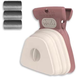 Pooper Scooper for Dog, Large Medium Small Poop Scoop with 30pcs Bag Attachment, Portable Dogs Waste Hands Free Outdoor Travel Walk Handheld Pickup (Blush Pink)