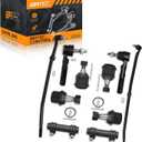4WD Front Inner Outer Tie Rods & Ball Joints Adjusting Sleeves Compatible with Dodge Ram 1500 2006-2008, Ram 2500 3500 2003-2008[Up to Mfg. Date 2/18/08] - 10pc Set