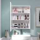 26x20 inch Bathroom Wall Cabinet, Saver Storage Cabinet, Medicine Cabinet with 1 Door and Adjustable Shelves, White（Assembly Required）
