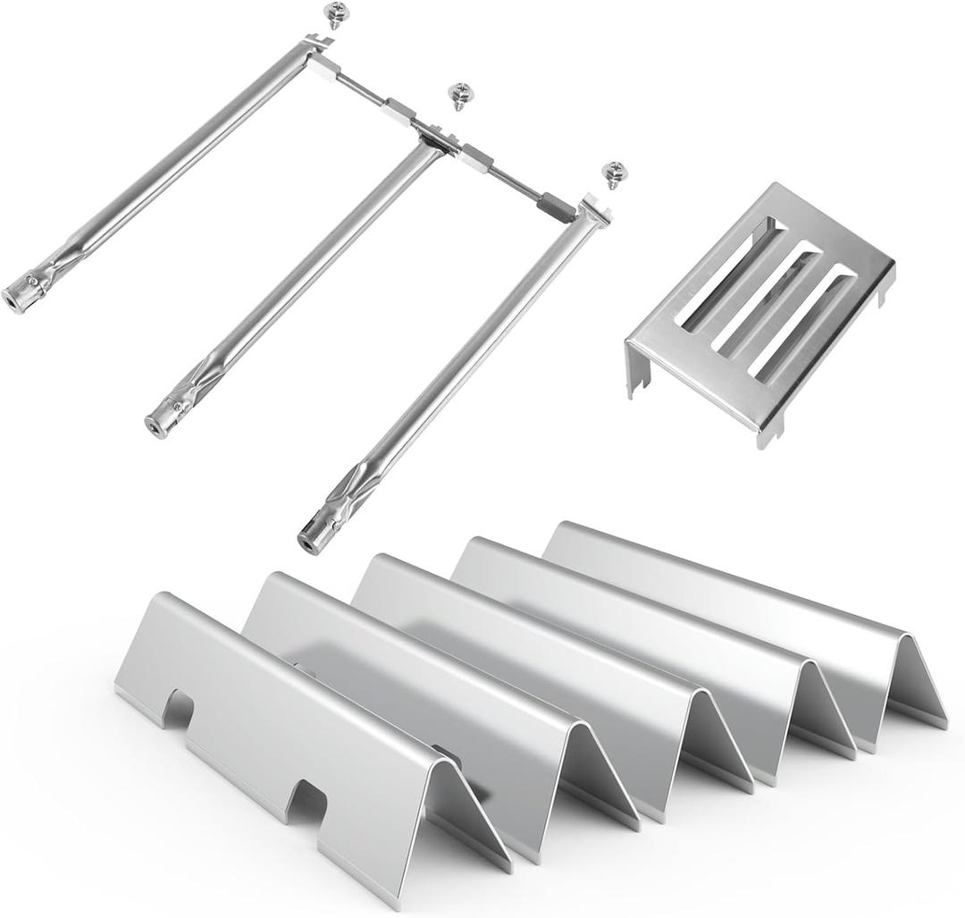 Grill Parts for Weber Spirit II Grill Replacement Parts, 7636 Flavorizer Bars, 69787 Burner and 67060 Heat Deflector for Weber Spirit 2 Grill Parts, for Weber Spirit II E310 E320 S310 S-320