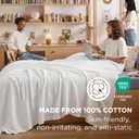 Bedsure Gentlesoft 100% Cotton Blanket Twin XL Size for College Dorm - Cooling Breathable and Soft for Summer, Waffle Weave Twin Blanket for Bed, Dorm Room Essentials, White, 66x90 inches