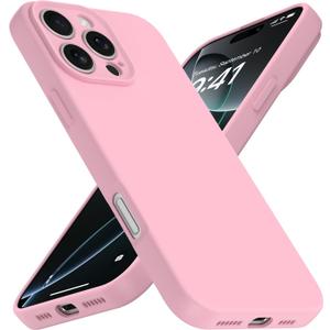 Compatible with iPhone 16 Pro Max Case, Liquid Silicone Upgrade [Camera Protection] [Soft Anti-Scratch Microfiber Lining] Shockproof Phone Case (Pink, iPhone 16 Pro Max)