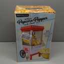 Nostalgia Vintage Hot-Air Popcorn Maker Machine - Makes Up to 12 Cups - Oil-Free - Healthier Popcorn - Classic Stand-Up Cart With Wheels - Includes Kernel Measuring Cup - White & Red