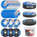 SI FANG 26 Pcs Cut Off Wheel & Grinding Wheel Flap Disc 4 1/2 inch x 7/8 inch Arbor, General Purpose Metal & Wood Cutting Grinding Sanding Discs Kit for Angle Grinder