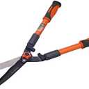 25" Hedge Shears – Heavy Duty Carbon Steel Blade, Teflon Coated, Heat-Treated, Rubber Handle – Garden Shears & Hedge Clippers for Trimming Bushes and Borders