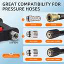 Pressure Washer Short Gun with Swivel, 5000 PSI/10.5 GPM High Power Washer Gun with 5 Nozzle Tips, 3/8'' Quick Connect and M22-14mm and M22-15 mm Fitting