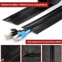 16.4ft Cord Cover Floor, Soft PVC Cord Covers for Wires on Floor, Self-Adhesive Floor Cable Cover Cord Hider, Floor Cable Management Cable Protector for Commercial Office Carpet/Floors/Wall Off White