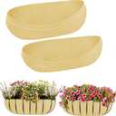 3PCS 36 Inch Planter Basket Liners Fabric Window Box Liners Felt Trough Planter Liner Replacement Beige Flower Basket Liner Non-Woven Hanging Plant Liner for Planters Garden Fence - Avoid Bird Nesting