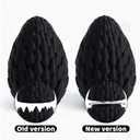 3D Dragon Egg - Easter Egg with Flexible Dragon Inside, Large 3D Printed Gift, Figurine Decor, Executive Desk Toy(12 Dragon, Black)