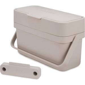 Joseph Joseph Compo 4 Easy-Fill Compost Bin Food Waste Caddy with Adjustable Air Vent, 1 gallon / 4 liters, Stone