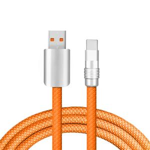 Rainbow Chubby - Colorful Chubby Cable Gradual Durable Charger Cable USB-C to USB A Cable Nylon Braided Fast Charging Data Cord for Phone, Orange, USB-A to Type-C, 3.3 FT
