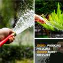 5/8" Garden Hose 100ft, -40 To 190 Hot/Cold, Heavy Duty,Flexible, 300psi Working, 1000psi Burst, 3/4" Brass Fittings with Hose Protector Coil Spring for Outdoor,Yard, Farm