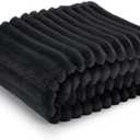 Bedsure GentleSoft Black Throw Blanket for Couch - Cozy Soft Blankets for Women, Cute Small Fleece Throws for Girls, 50x60 Inches
