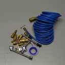 Abakoo 20 Pieces Air Compressor Accessory Kit, 1/4" x 50 Feet Hybrid Air Hose, 1/4" NPT Air Tool Kit with Tire Inflator Gauge, Blow Gun and Air Hose Fittings