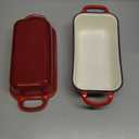 9 x 5 Inch Bread Pan Enameled Cast Iron Loaf Pan with Lid for Baking, 2 in 1 Non-stick Sourdough Bread Loaf Pan for Homemade Bread, Oven & Stovetop Safe for Gas, Electric & Induction, Red