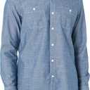 Amazon Essentials Men's Regular-Fit Long-Sleeve Chambray Shirt (XS)