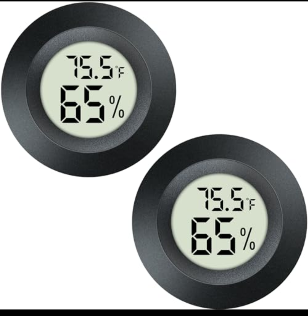 2 Pack Mini Hygrometer Thermometer Gauge Indoor/Outdoor Digital LCD Monitor Humidity Meter for 3D Printers Reptile Terrarium Humidor Jars Fahrenheit/Celsius(℉/℃) by DWEPTU