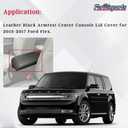 Forwinparts Armrest Center Console Lid Cover FA8Z7406024AB FA8Z-7406024-AB for Ford Flex 2013 2014 2015 2016 2017 2018 2019 Black Leather