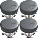 SZJIAHTM 4 Pcs PU Leather Dustproof Round Bar Stool Covers Waterproof Round Bar Stool Seat Covers Bar Chair Seat Covers for Home Restaurant Chair Furniture Protector (Grey)