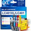 imtfzct LC401 LC401XL MFC-J1010DW Ink Cartridges Compatible for Brother Printer 401XL LC 401 for MFC-J1010DW MFC-J1170DW MFC-J1800DW MFC-J1012DW (BK C M Y 4Pack)