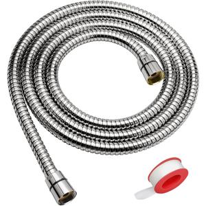 Shower Hose, 79 Inches Extra Long Stainless Steel Handheld Shower Head Hose with Brass Insert and Nut - Durable and Flexible(Brushed Nickel)
