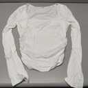 Womens Long Sleeve Shirts Slim Fit Y2k Square Neck Tops Casual Going Out Basic Tees Clothes, M