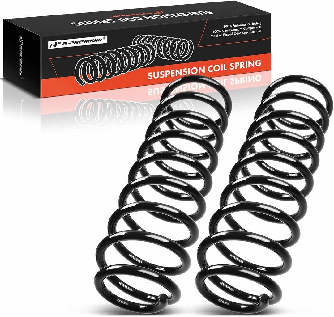 A-Premium 2Pcs Front Suspension Coil Spring Set Compatible with Jeep Wrangler 2007-2017, Driver and Passenger Side, Replace# 52126312AC