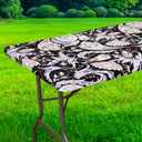 FUANGUI Spandex Rectangle Fitted Tablecloth, Rectangular Fitted Table Cloth Washable and Wrinkle Resistant Rectangular Patio Table Cover Table Protector for Party, Christmas, Thanksgiving, Banquet