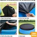 SAFANA 6ft Inflatable Pool Covers for Above Ground Pools [ Cover Diameter: 6ft ] Round Pool Cover for Inflatable Easy Set Pool with Elastic Band, Swimming Pool Windproof Dustproof (Black)