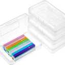 Mr. Pen- Pencil Box, 4 Pack, Clear, Plastic Pencil Box Case, Pencil Case