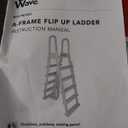 Blue Wave A-Frame Flip-Up Pool Ladder for Above Ground Pools | Flip-up safety steps, non-skid treads, anti-entrapment barrier & lock, fits 48-54 in pools, 250-lb cap, safe pool access