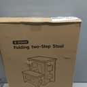 Folding 2-Step Stool for Adults Kids Non-Slip Collapsible Portable Step Stool for Kitchen Home Toilet Bedroom Office Bathroom Rv,Holds 300 Lbs(White)