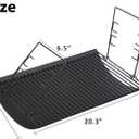 20inch Charcoal Ash Pan Replacement Parts for Char Griller 5050 5072 5650 2123 2223 2823 Grill Tray Chargriller 200157 BBQ Accessories with 2 Fire Grate Hangers