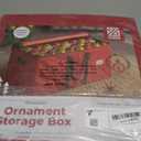 ZOBER Large Christmas Ornament Storage Box - Stores 128 3" Ornaments, With Dividers - Ornament Organizer Storage Box, Durable Christmas Containers Holder - Extra Pockets, Dual Zipper - Red