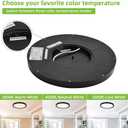 hykolity 12 Inch Selectable CCT LED Round Flat Panel Light, 24W 3000K/4000K/5000K, Edge-Lit Flush Mount Ceiling Light Fixture for Kitchen, Bedroom, Laundry and Closet RoomBlack