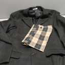 COOFANDY Men's Wool Blend Coat with Detachable Plaid Scarfs Notched Collar Single Breasted Pea Coat Trench Overcoat, Size M