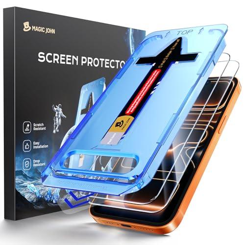 MAGIC JOHN 2 Pack for iPhone 17 Pro Max 6.9 inch Tempered Glass Screen Protector, Auto Dust-Elimination, Bubble Free, HD Clear, Easy Installation