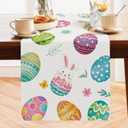 Bonhause Easter Eggs Table Runner 13x72 Inch Bunny Floral Spring Seasonal Holiday Kitchen Dining Table Decoration for Indoor Outdoor Home Party Decor (13"W x 72"L)