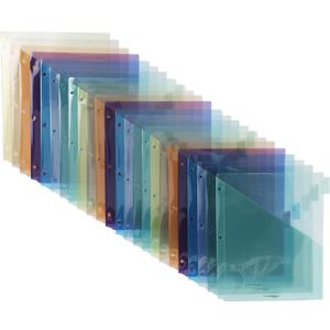 Tab Dividers for 3 Ring Binder, Two Pocket, Letter Size, Transparent Assorted Colors, 24 Count, 4 pack